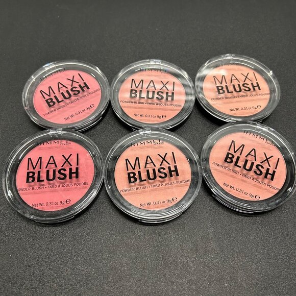 Rimmel Maxi Blush Set Of 6 Shades 001 003 Powder Blush Makeup 0.31 Oz Each - Picture 1 of 2